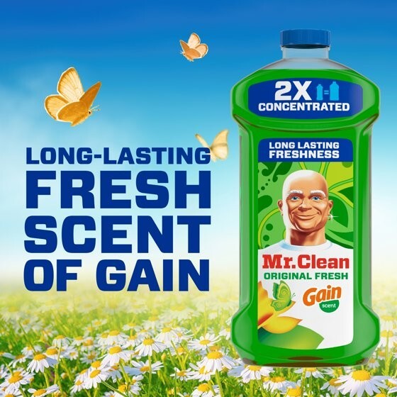 Mr. Clean 2X Concentrated Multi Surface Cleaner with Gain Original Scent, 41 oz