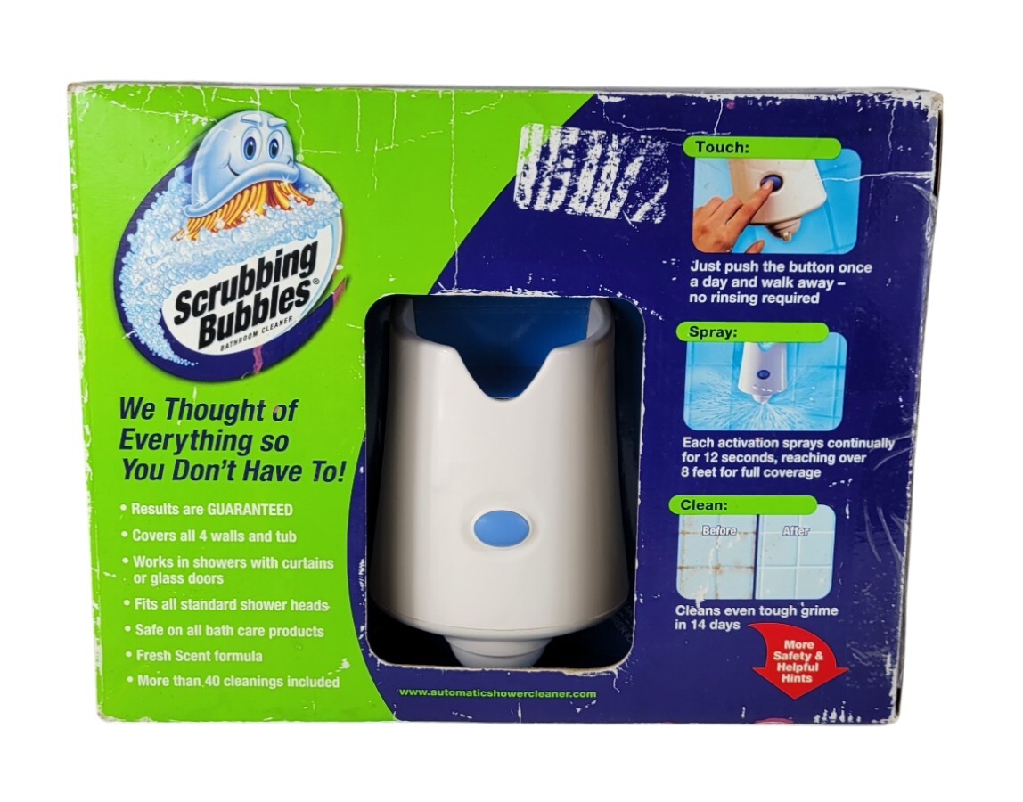 Scrubbing Bubbles 360 Degree Automatic Shower Cleaner Kit With 2 Refills New NOS