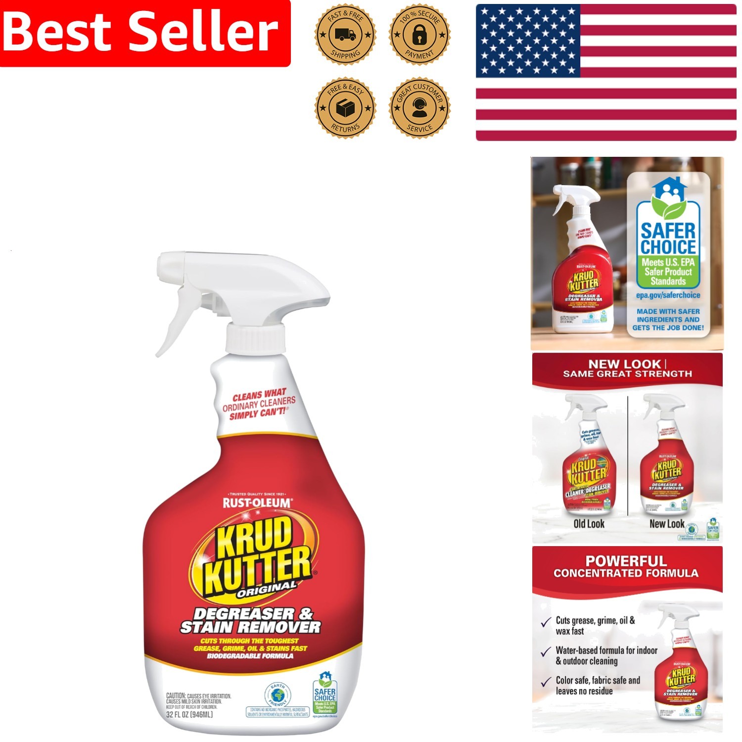 Cleaner Degreaser Spray 32oz Heavy Duty Multi Surface Tough Stains
