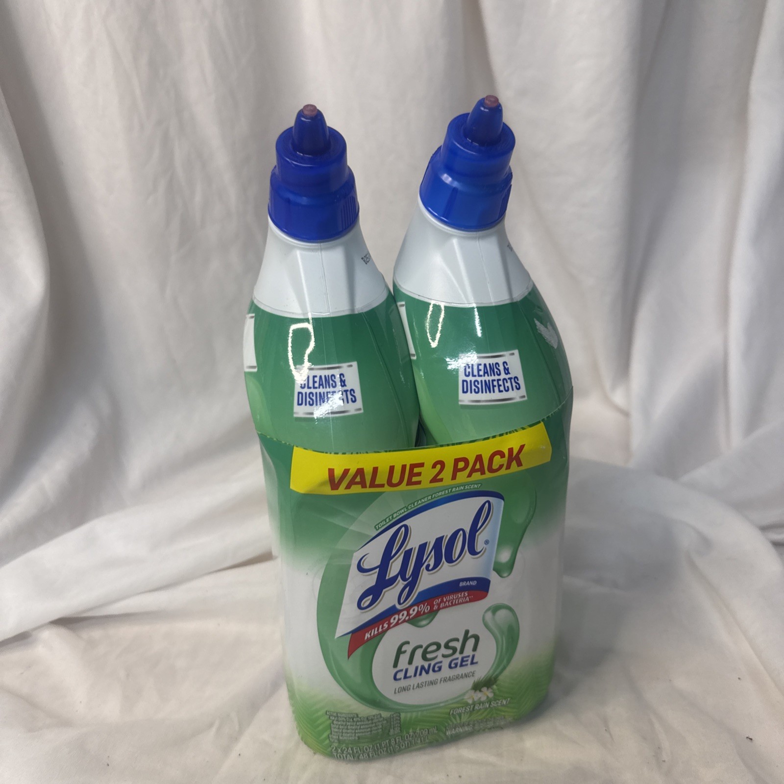 Lysol Cling & Fresh Gel Toilet Bowl Cleaner Forest Rain Scent / 24 oz / 2 pieces