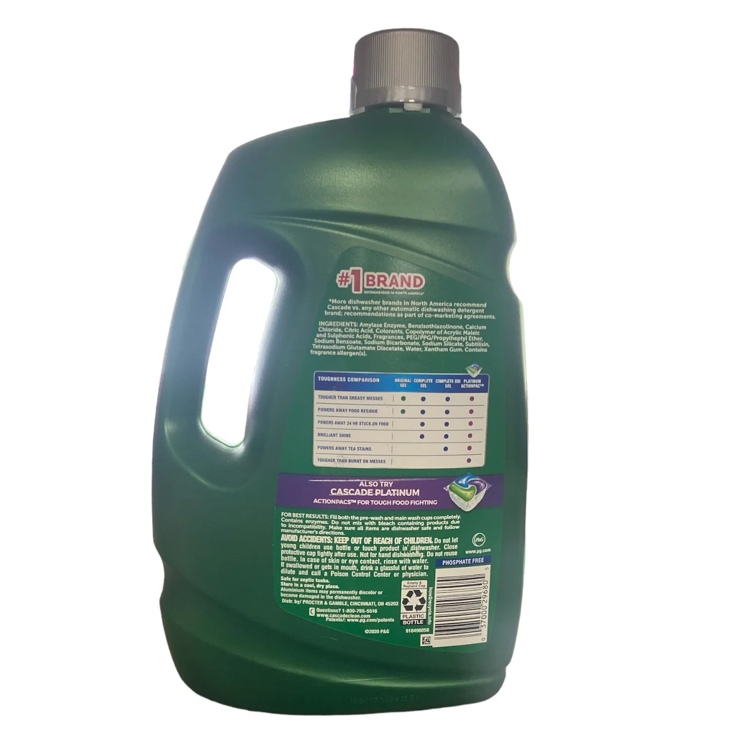 Cascade Complete Gel + Oxi Dishwasher Detergent 125 oz Powerful Cleaning