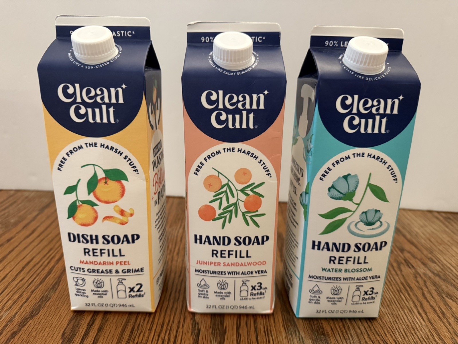 Clean Cult 1-Dish Soap Refill & 2-Hand Soap Refills~32FL OZ Recyclable Paper Box