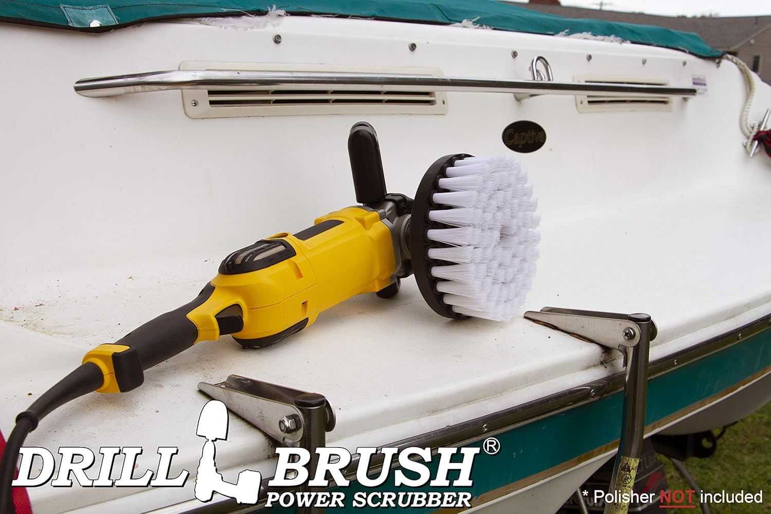 Carpet Cleaner Scrub Brush for Polisher – 7 Inch Soft White with 5/8 X 11 Threa