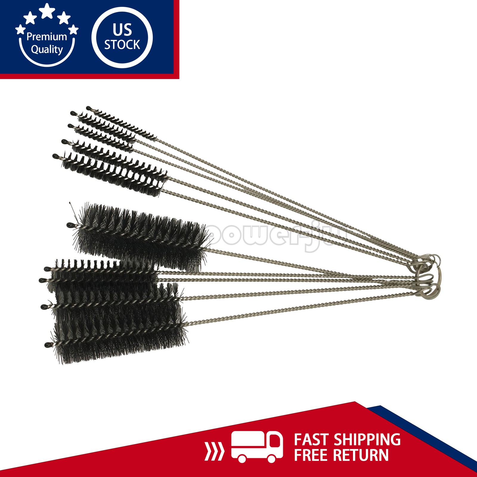 NEW 10PCS Set Nylon Straw Brush Cleaner Bottle Tube Pipe Small Long Cleaning US