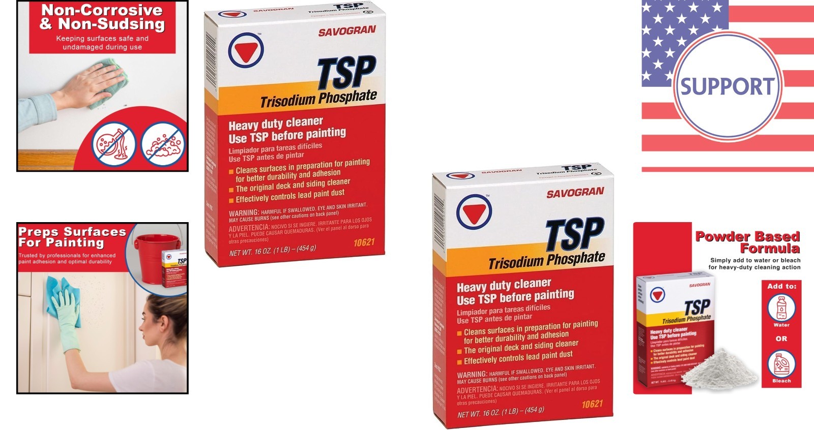 10621 Trisodium Phosphate TSP – Heavy-Duty Cleaner, Pack of 2 (16oz Each)