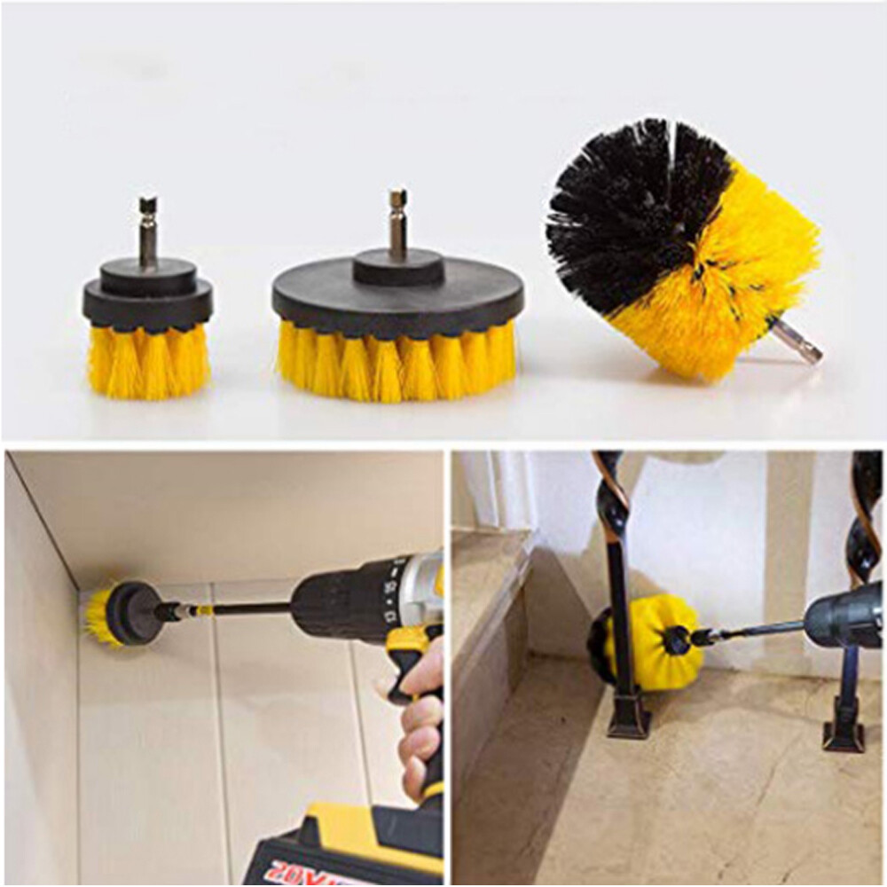 Drill Brush Attachment Set Power Scrubber Cleaning Kit Combo Scrub Tub Clean