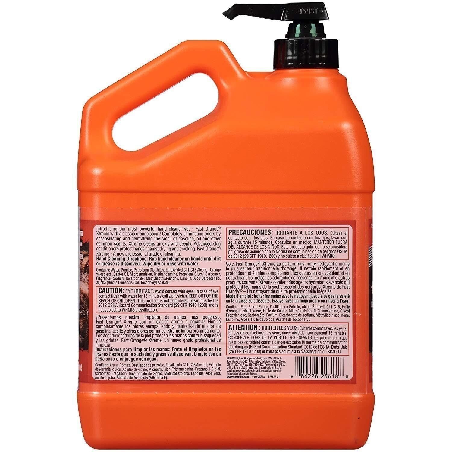 Fast Orange 25618 Xtreme Hand Cleaner, 1 Gallon, 128 Fl Oz (Pack of 1)