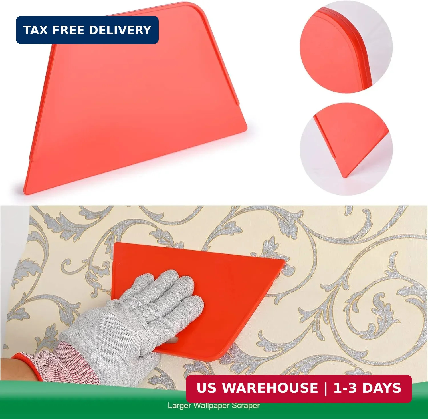 FOSHIO Wallpaper Smoothing Tool Kit, Red Hard Squeegee, 11.5 Inch Wallpaper Wrap