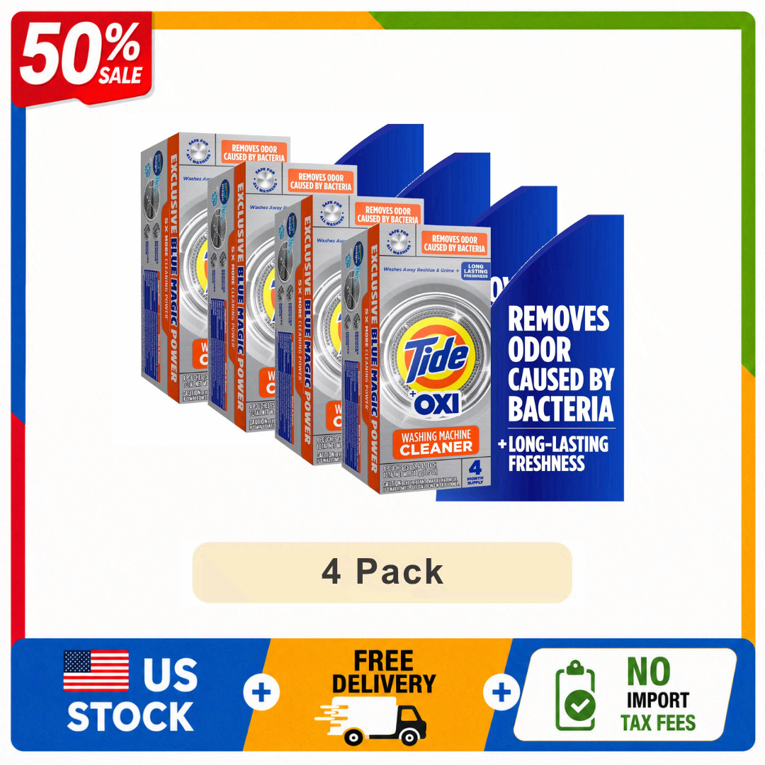 Tide Washing Machine Cleaner with Oxi, Odor Remover, 4 Count, 4 Pack