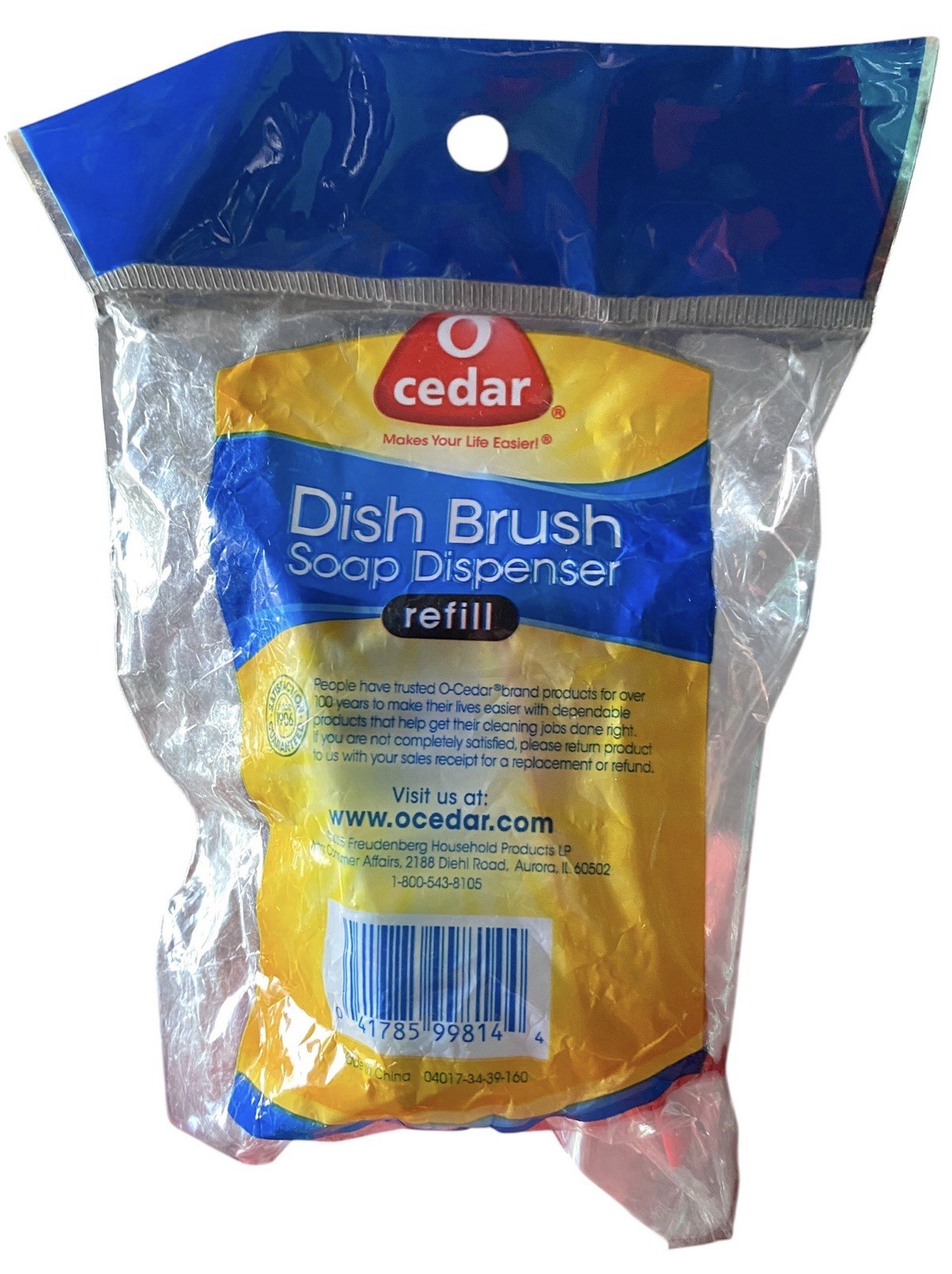 O’ Cedar Dish Brush Soap Dispenser Refill Fits O-Cedar Dish Wand New