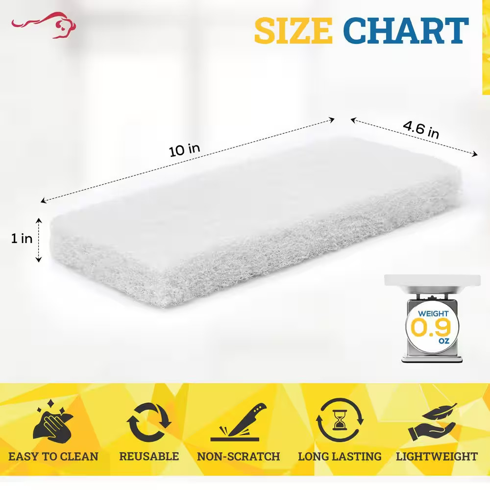 Light Duty Cleaning Scrubbing Pads 5-Pieces Bundle with Threaded Swivel EZ Scrub