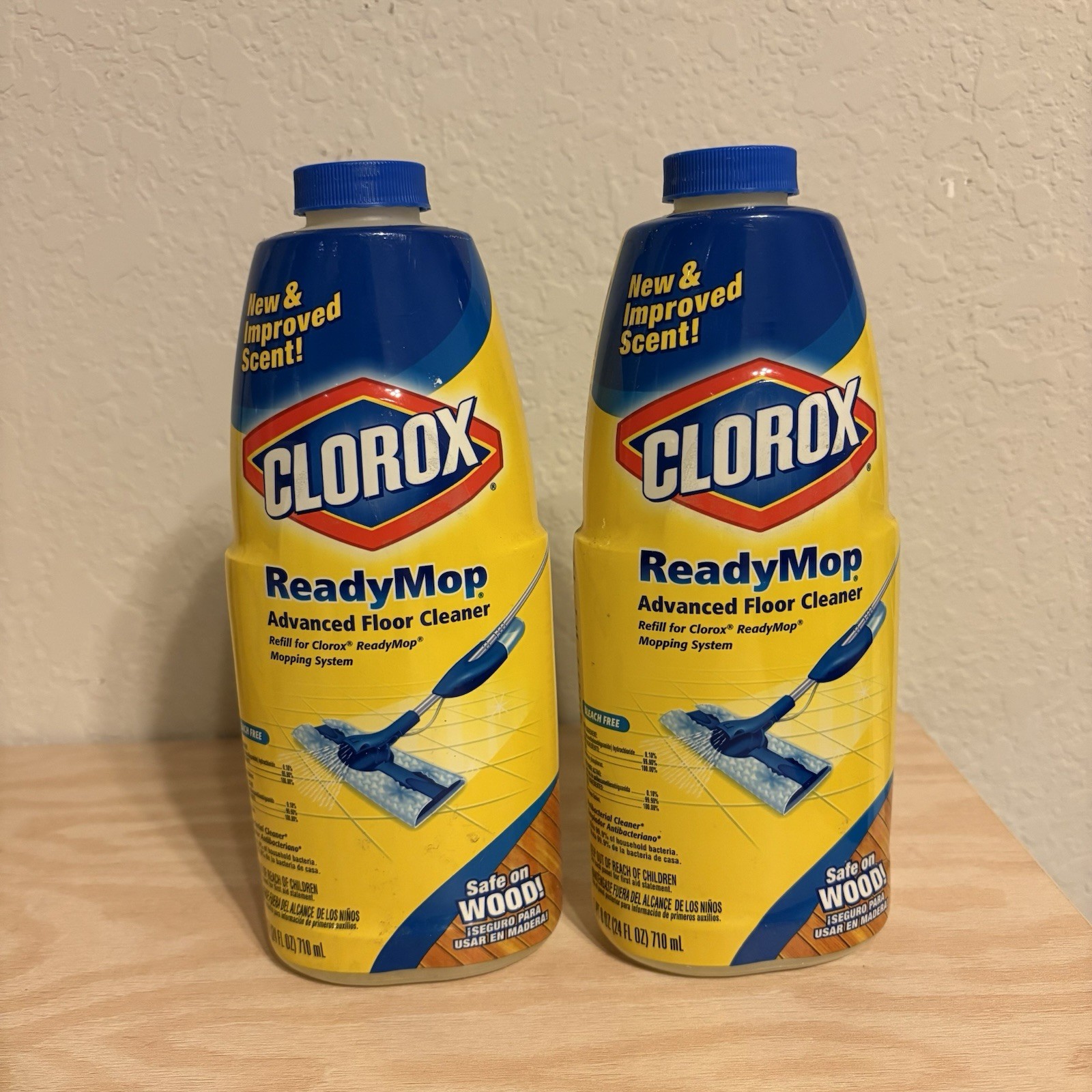 2 Clorox Ready Mop Advanced Floor Cleaner Refill Bottle 24oz Wood No Bleach
