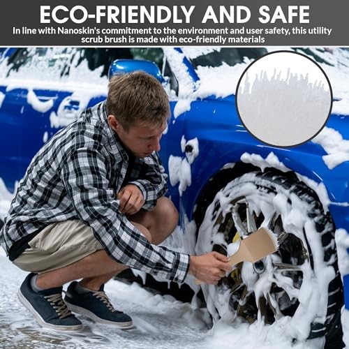 8.5 Inch Multi-Purpose White Nylon Utility Scrub Brush – Ideal for Automotive