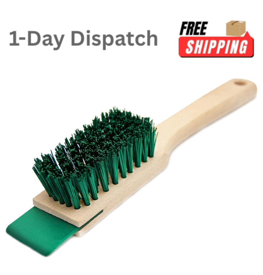 Harrison Greys Heavy Duty Scrubbing Brush Stiff Bristle Wooden Handle Scraper