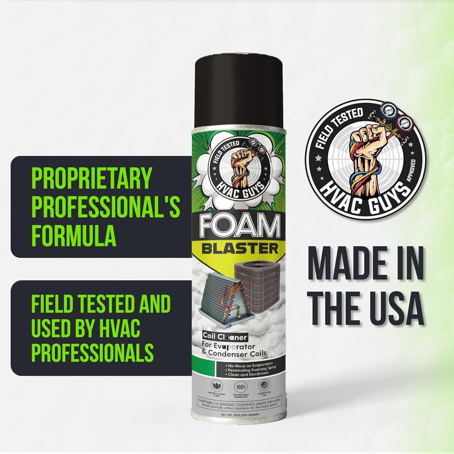 High-Pressure Foam Blaster – Citrus-Scented Cleaner for HVAC Systems – 18 Fl Oz