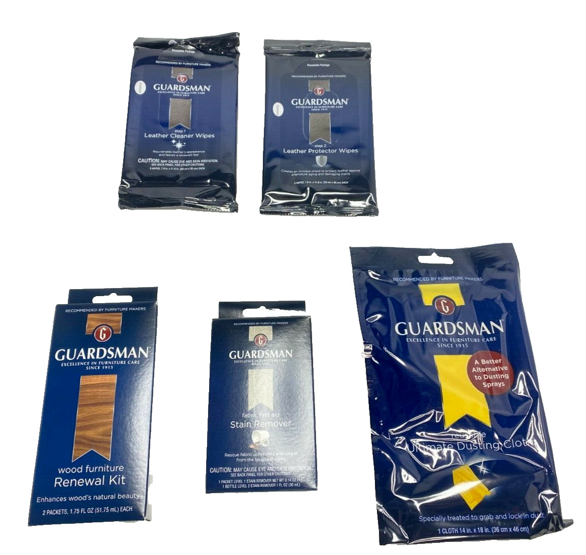Furniture Care Starter Kit For Fabric Wood & Leather Set of 5 Guardsman