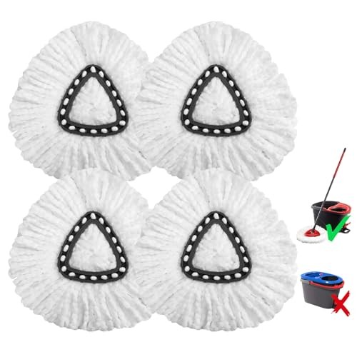 4 Pack Microfiber Mop Head Replacements for O-Cedar EasyWring Spin Mop System