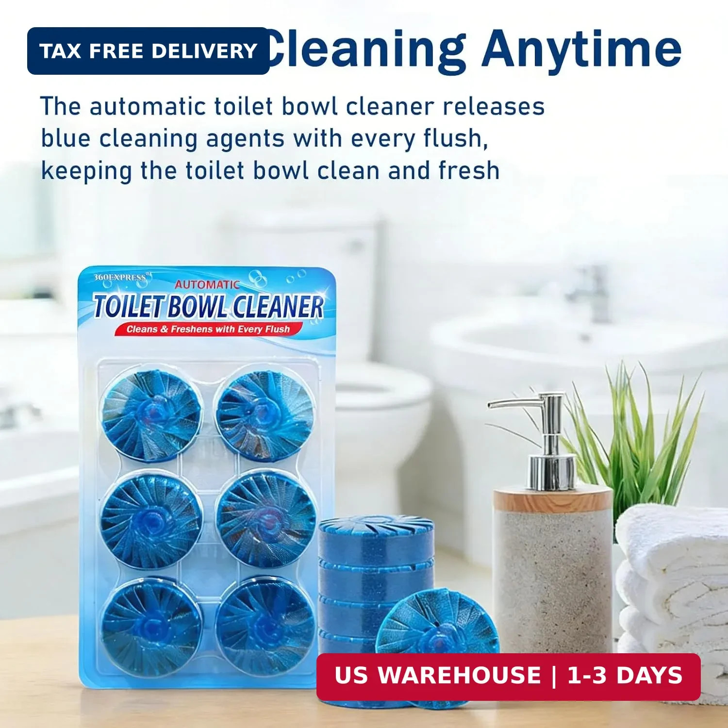 Automatic Toilet Bowl Cleaner Tablets – Long-Lasting Bathroom Tank Cleaner for E