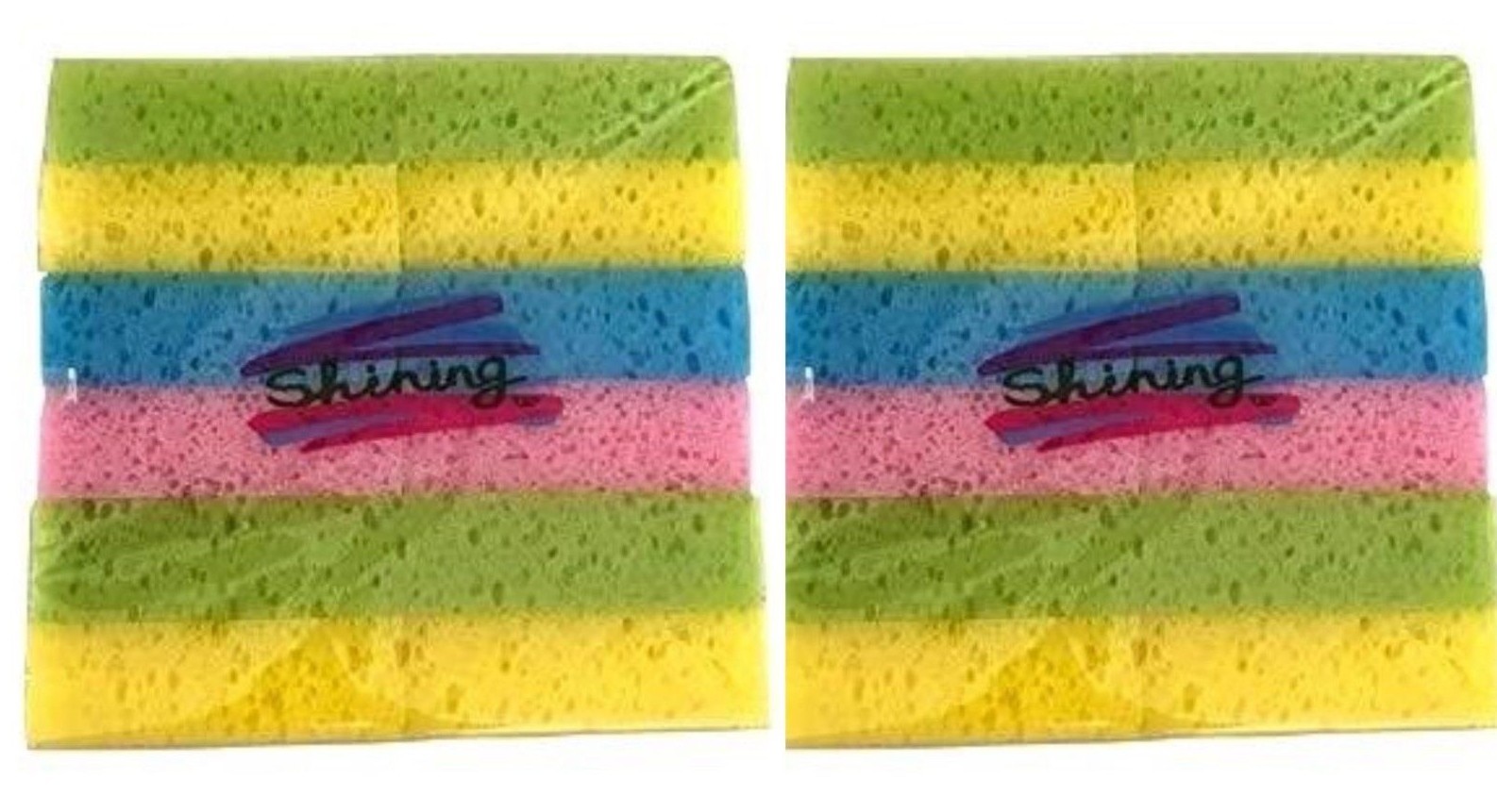 2 Packs 12 Pieces Shining Multi-Use Cleaning Sponge Kitchen Total 24 Pieces