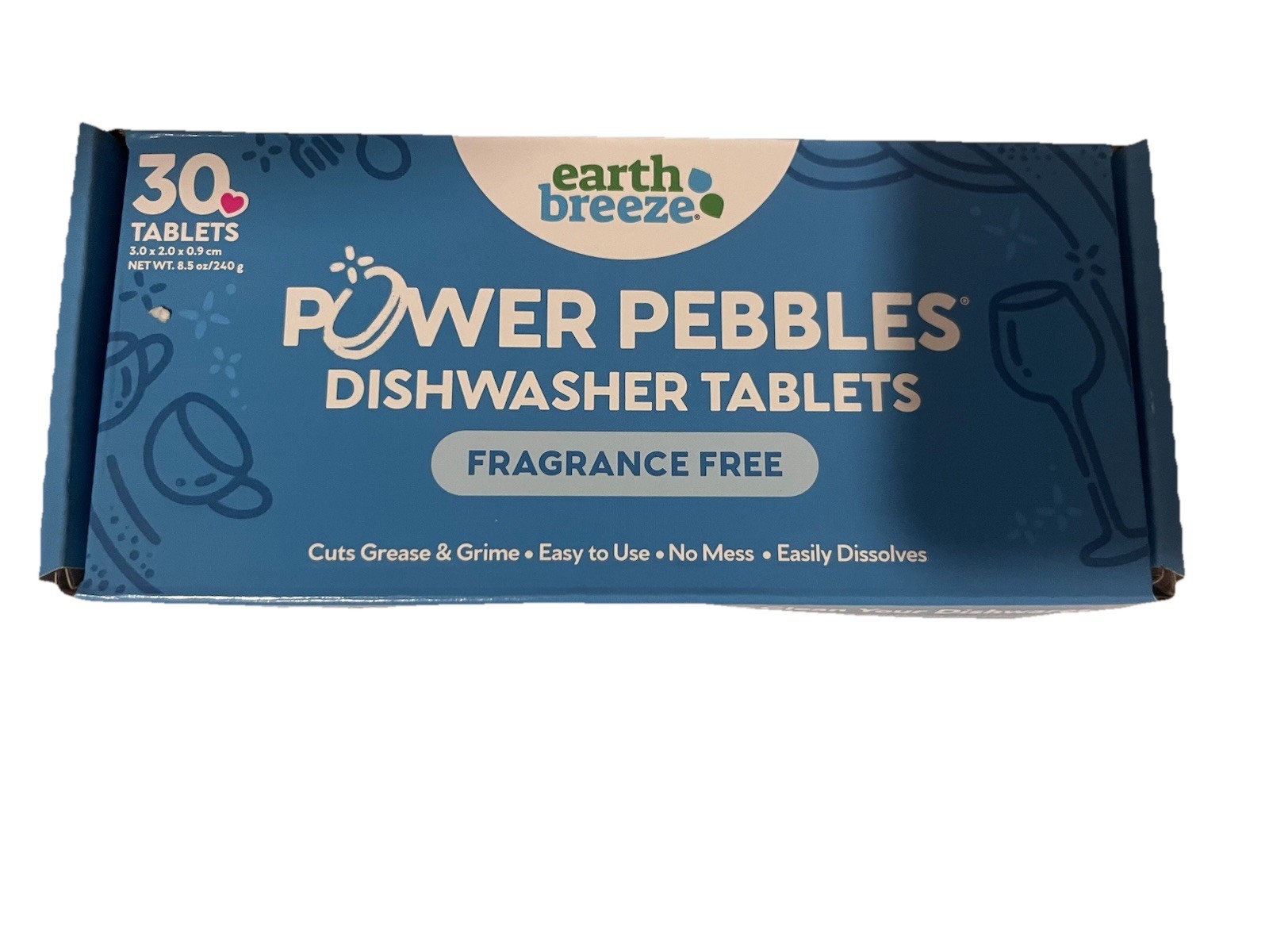 Earth Breeze Power pebbles Dishwasher Tablets, FRAGRANCE FREE