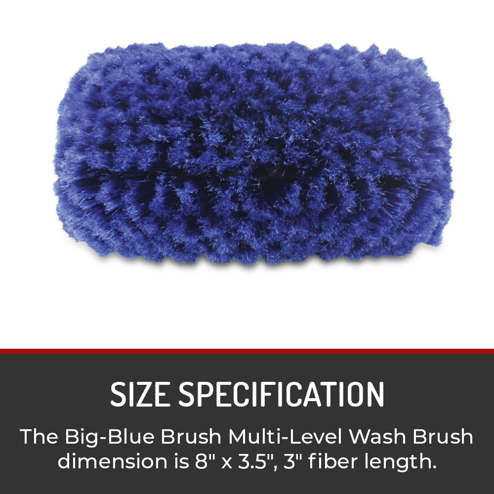 14” Car Wash Brush Head – Soft Bristles for Cars, Trucks, RVs, Boats, Campers…
