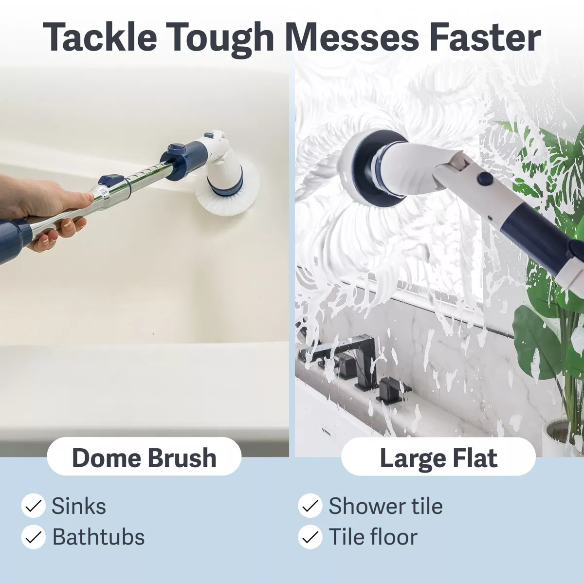 Casabella Power Spin Scrubber: Multipurpose Cleaning, Metal Handle, Shower, Lami