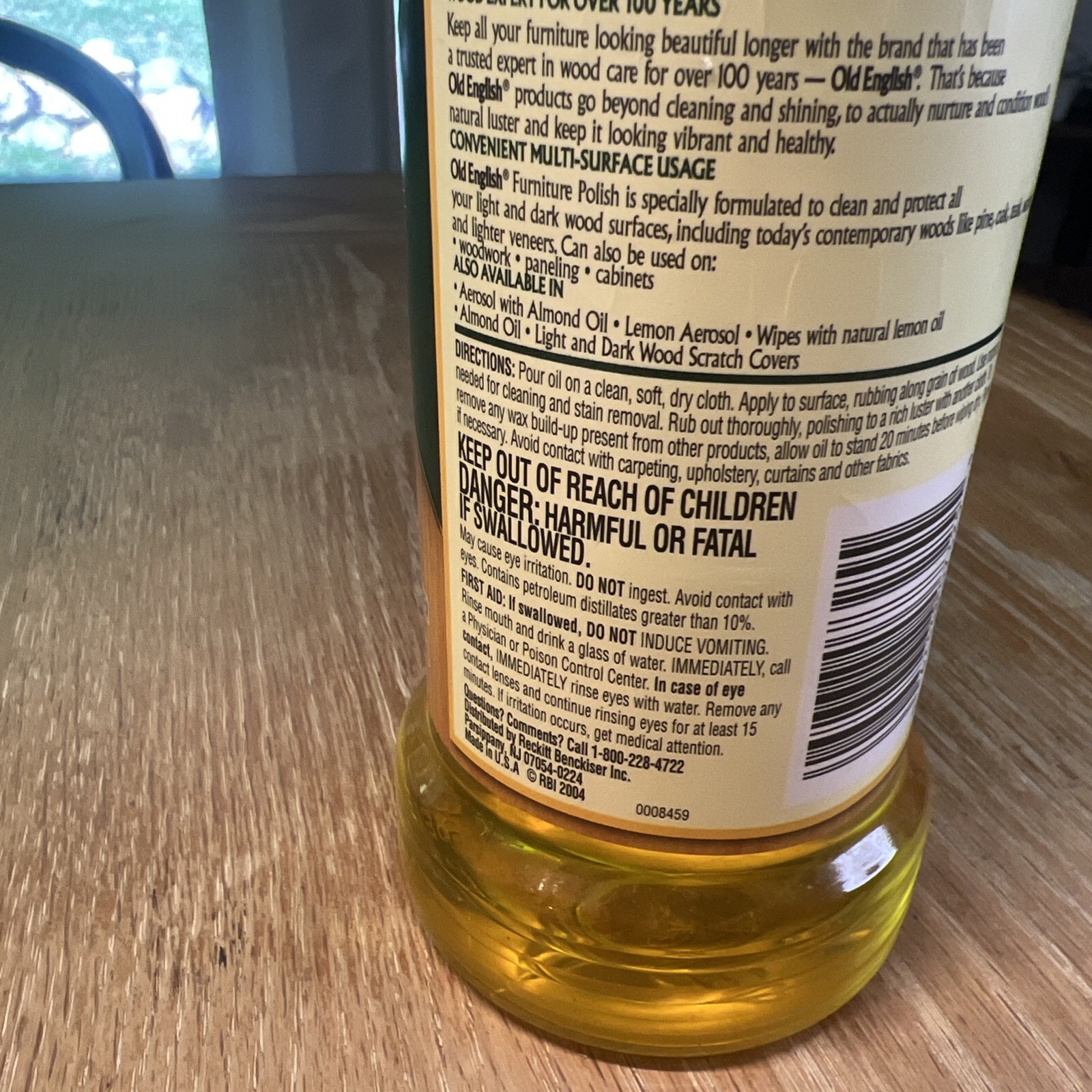 Vintage Old English Lemon Oil Furniture Polish 16 fl oz ~ 95% Full- 2004