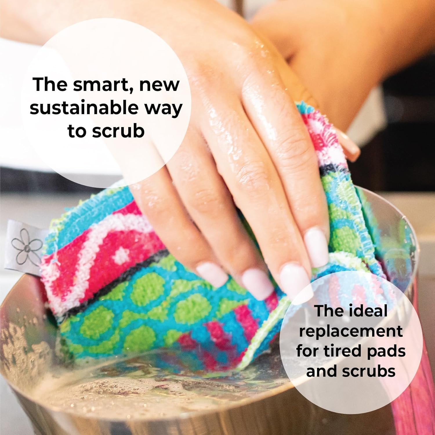Versatile 1-Pack Reusable Dish Scrubber for Kitchen – Soft & Assorted Designs