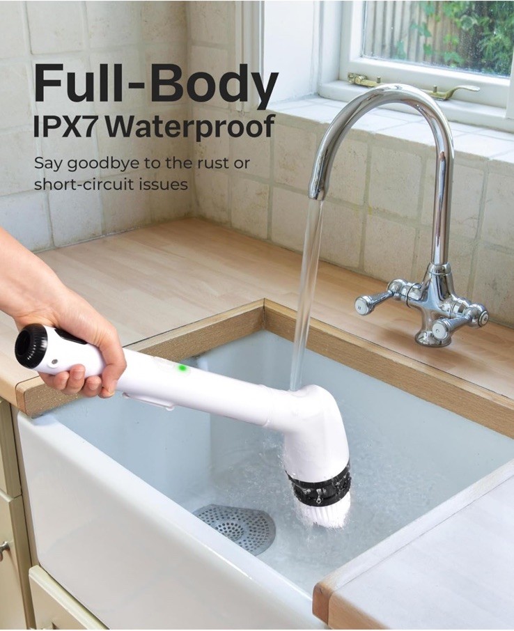 Electric Spin Scrubber, IPX7 Bathroom Cleaner Brush, Cordless Shower Scrubber…