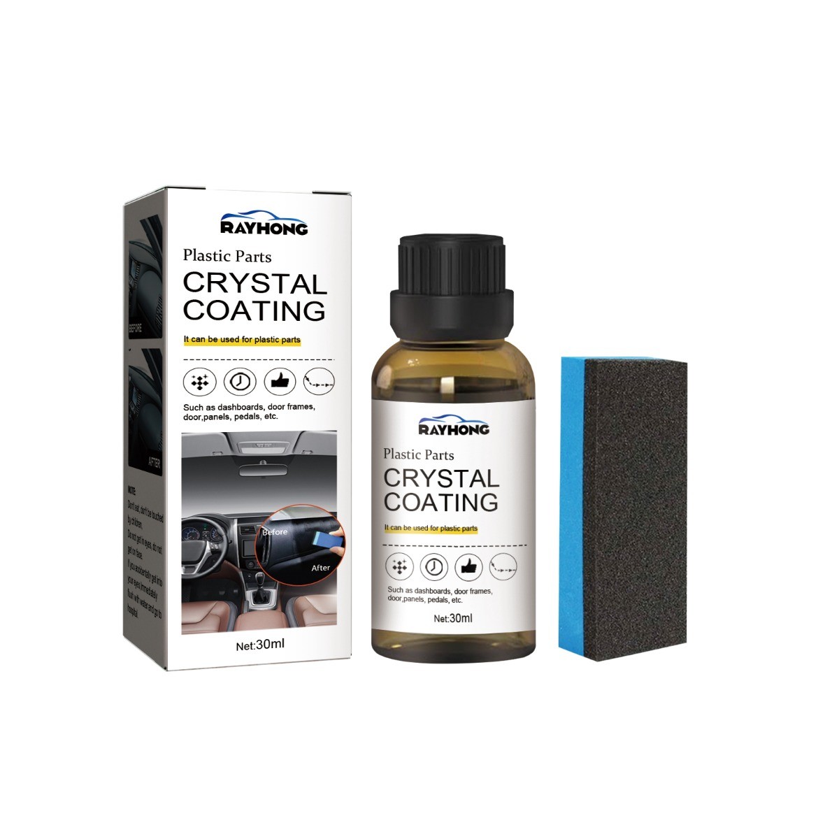 Car Interior Plastic Restorer Coating, Clean & Protect, 6-Month Effect