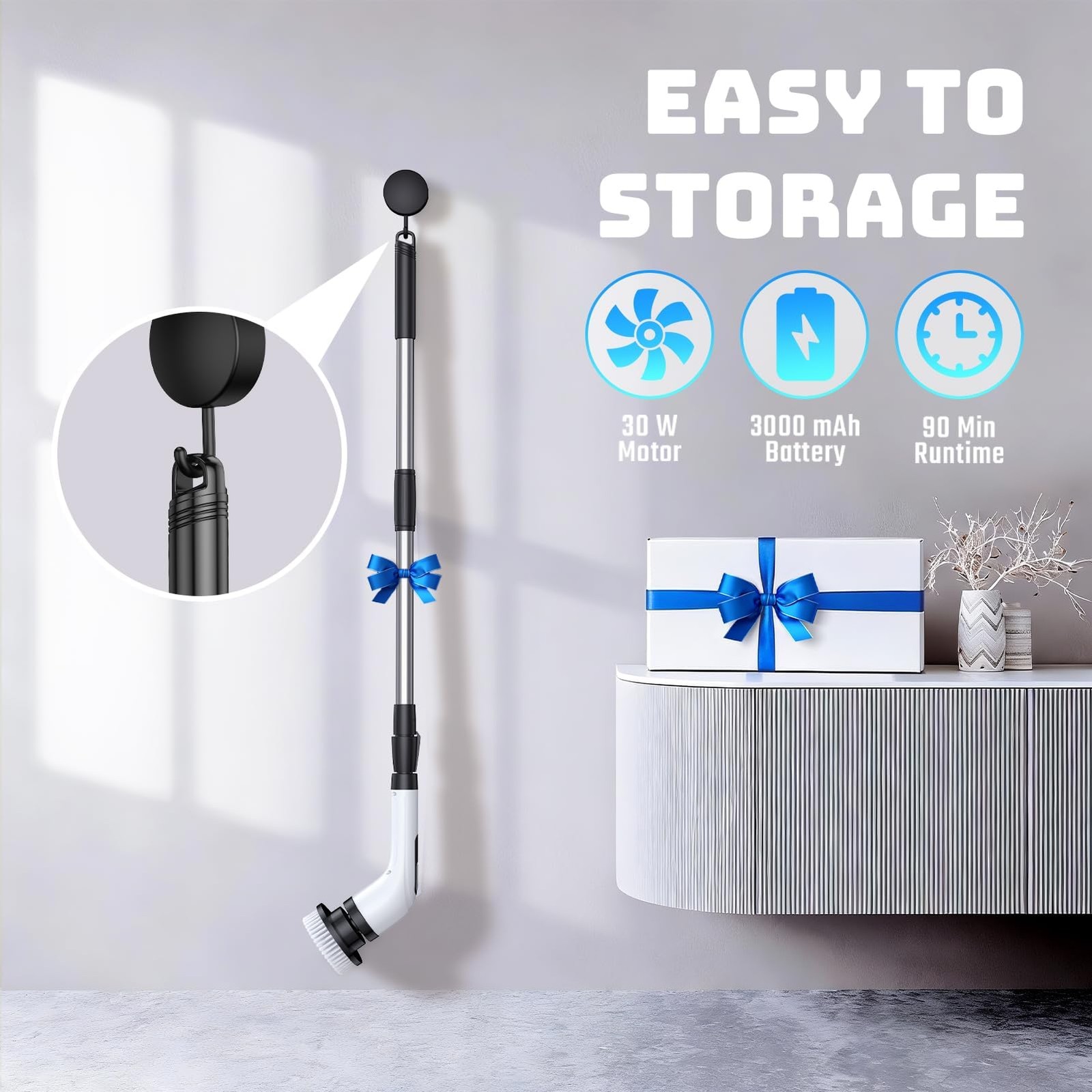 Highyes Electric Spin Scrubber, Powerful 2-Speed Cleaning Brush, IPX7 Waterpr…
