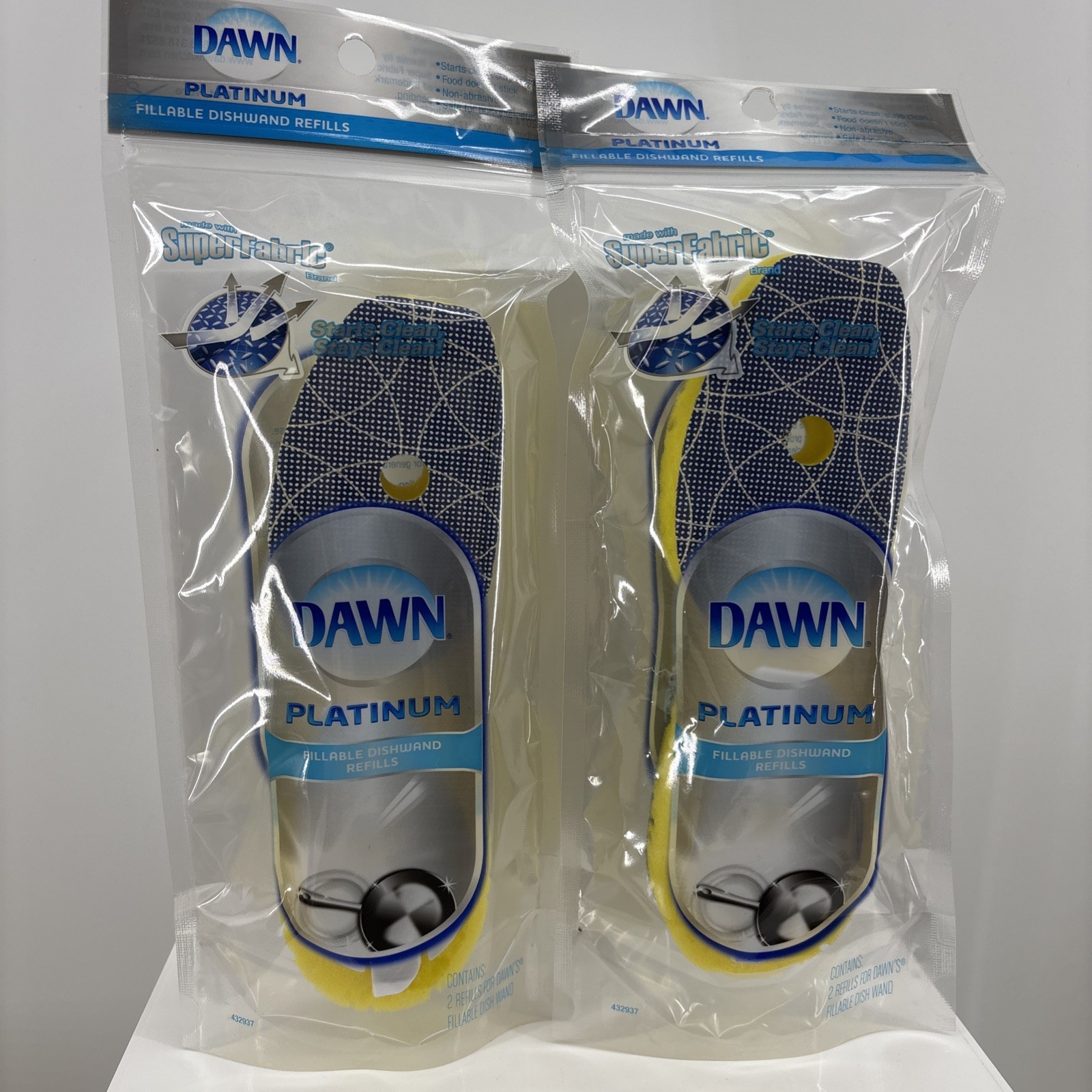 Dawn Platinum Fillable Dishwand Refills Sponges Dish SuperFabric 2 Packs Of 2
