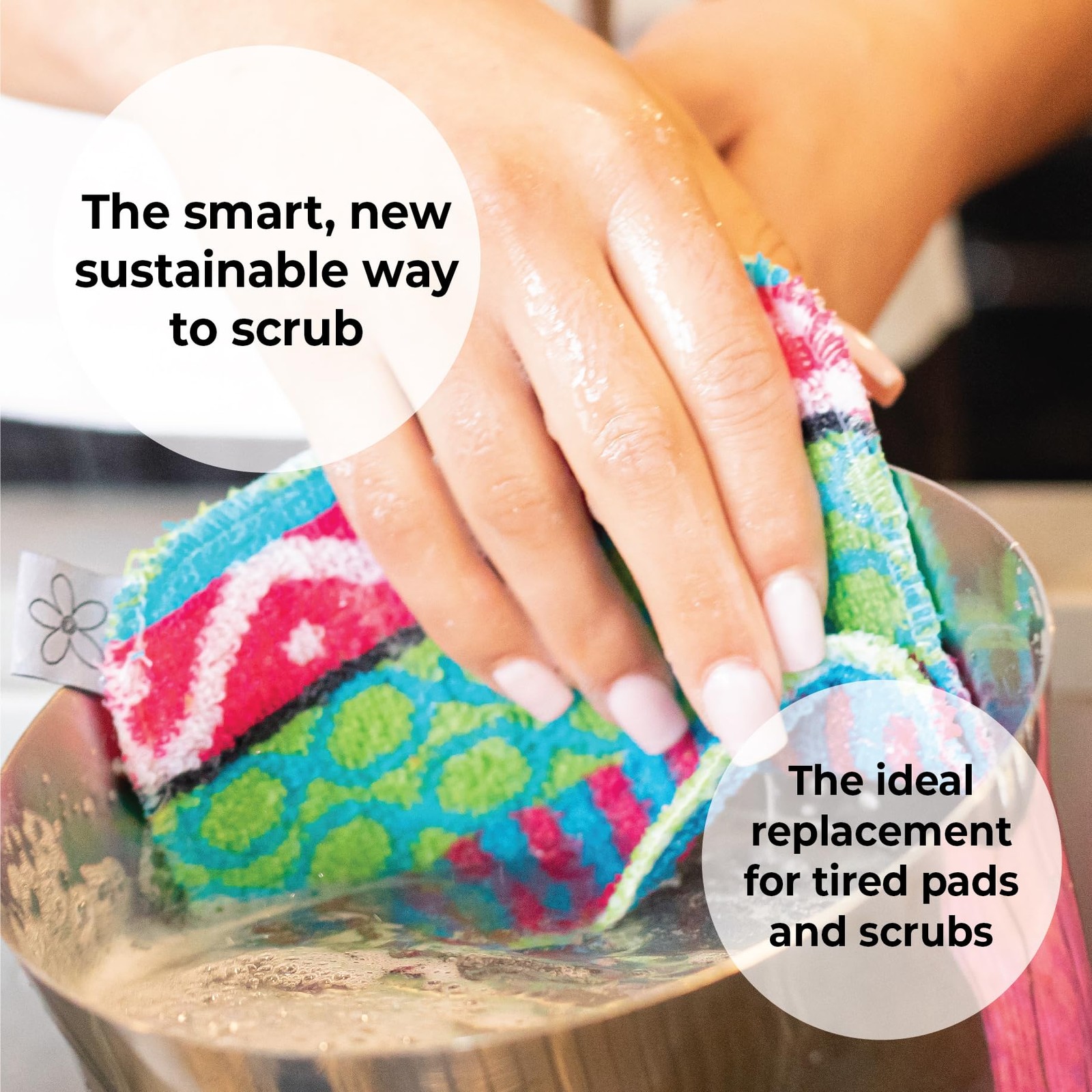 Scrub, 4-Pack Reusable, Non-Scratching Dish Scrubber for Kitchen and Househol…