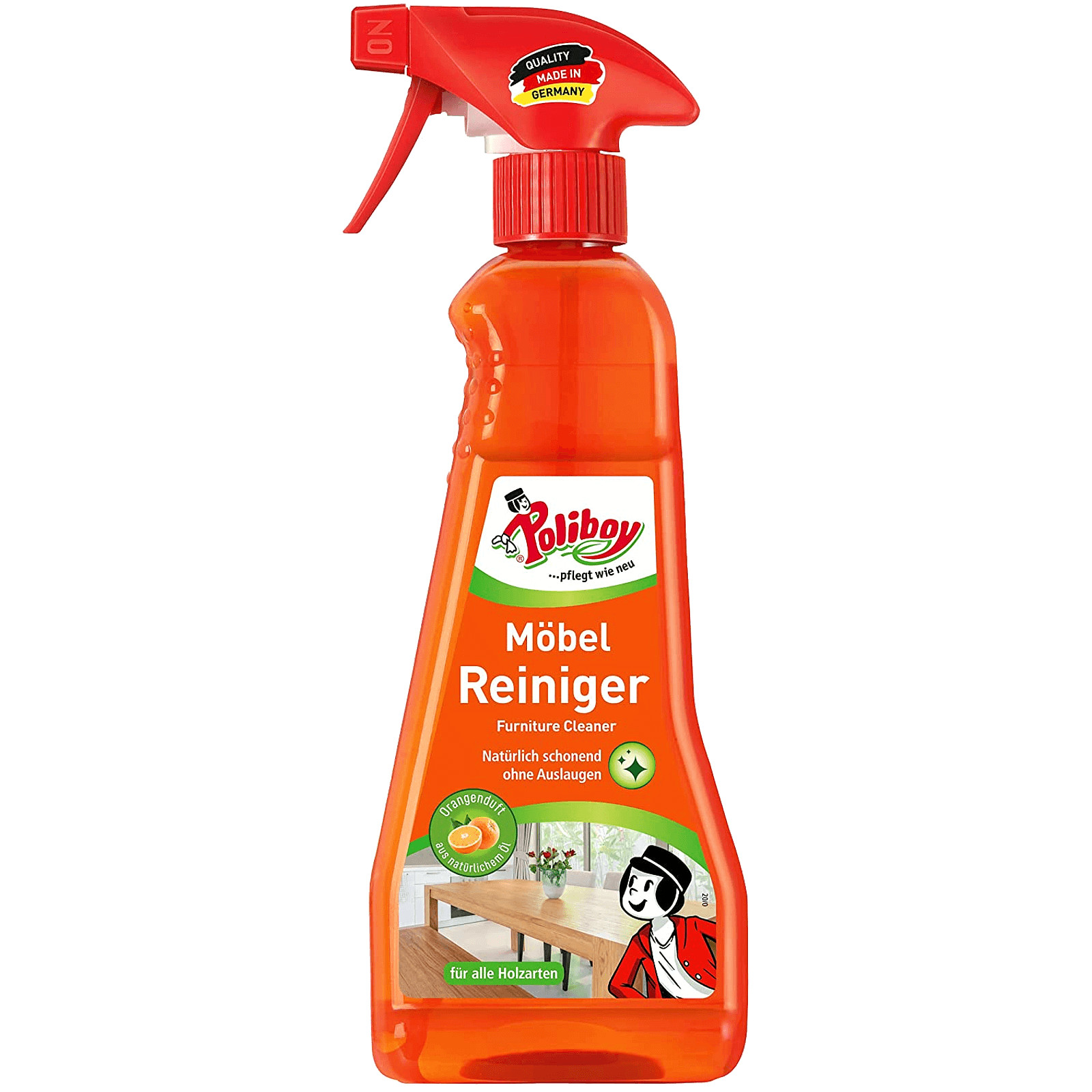 12.7oz Poliboy Furniture Cleaner Spray Natural Gentle No Auslaugen Orange Scent