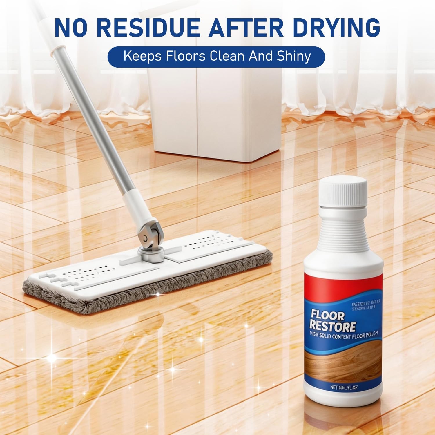 2Pcs Floor Restore Cleaner & Polish,High Solid Content Floor Polish For Shine…