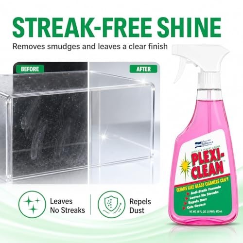 Acrylic Plastic Cleaner 16 Oz Spray Anti-Static Streak Free Trigger Bottle