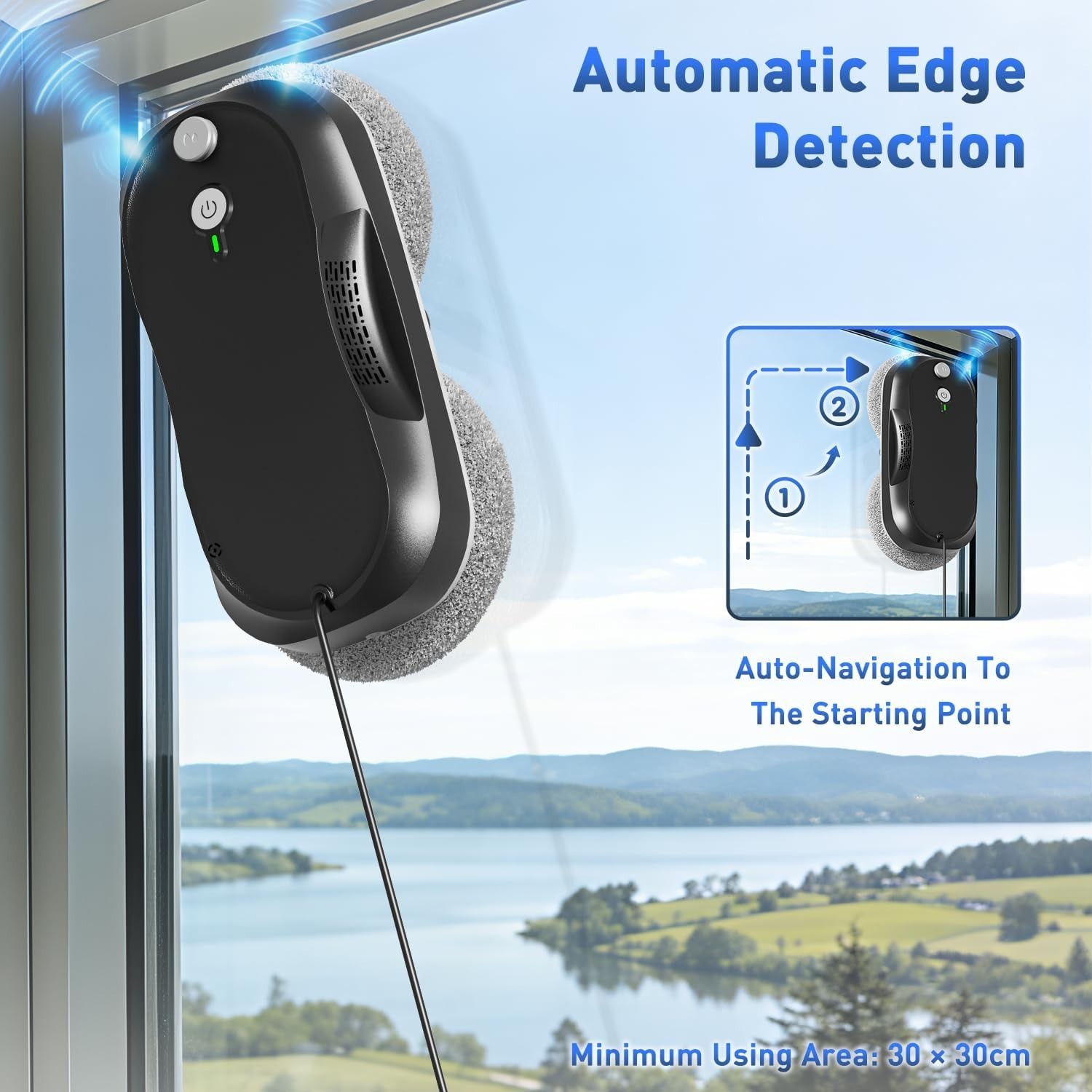 KKI Window Cleaning Robot Auto Spray Remote Glass Cleaner 3200Pa