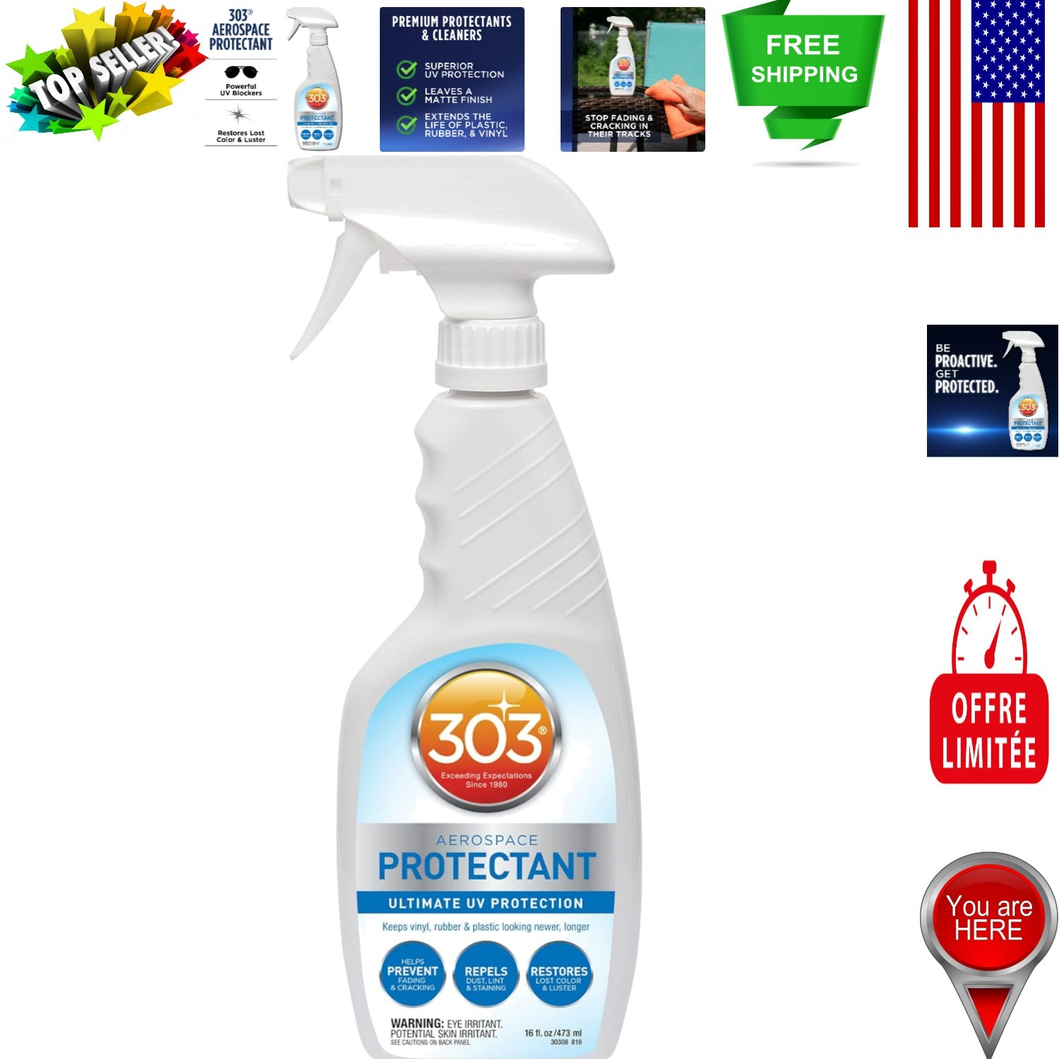 Non-Toxic 303 UV Protectant Spray – Ultimate Care for Fiberglass & Outdoor Items