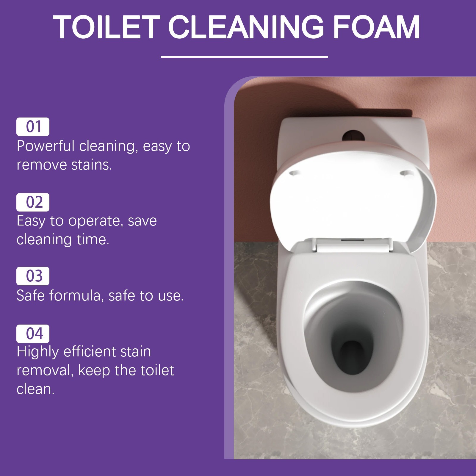 1/2/3 Bags 100g Fizzclean Toilet Foam Cleaner, Insta-Action Fizzclean Foam Clean