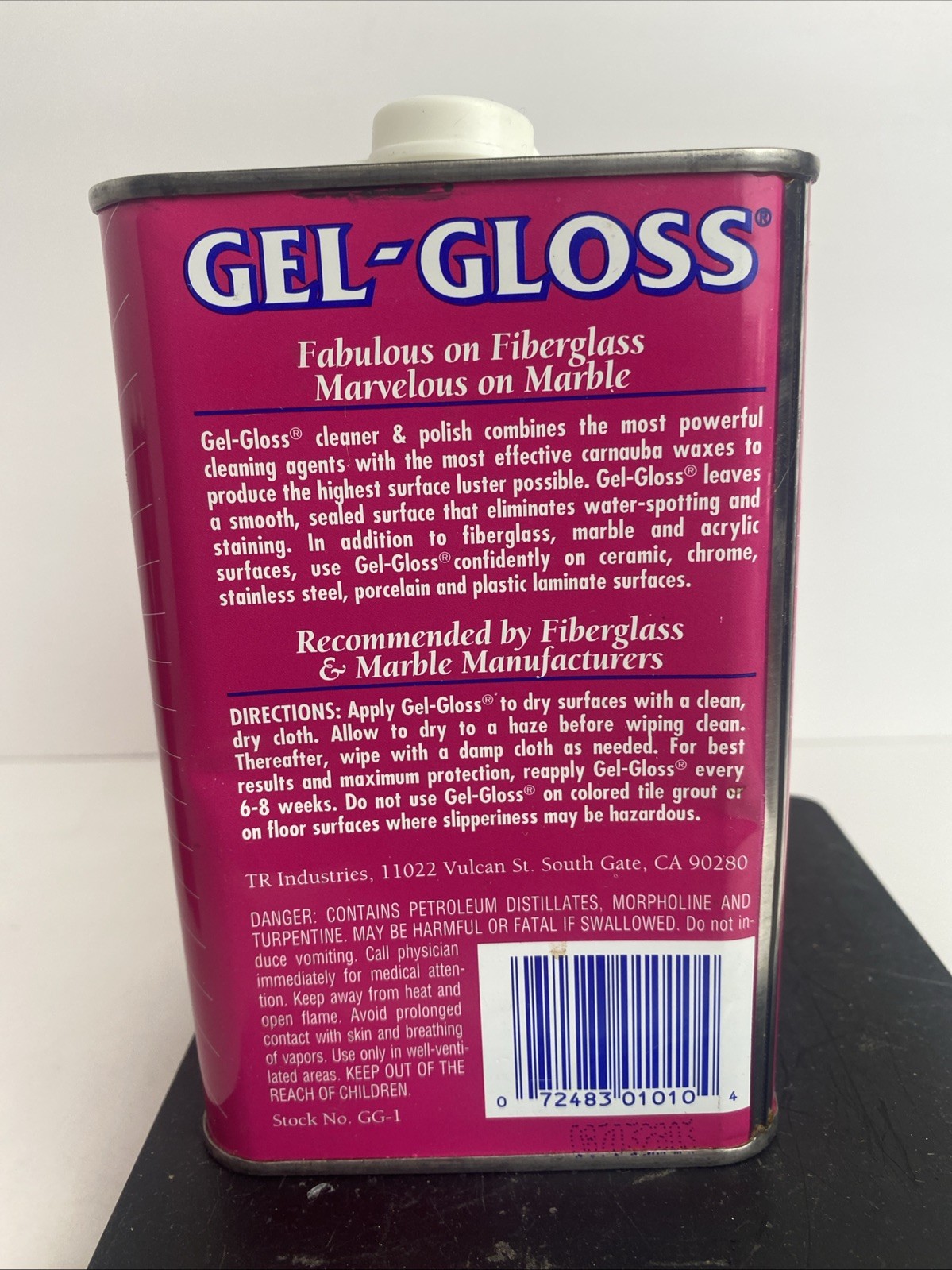 Gel-Gloss Original Formula 16 FL OZ Fiberglass Marble & Acrylic Cleaner Lot Of 2