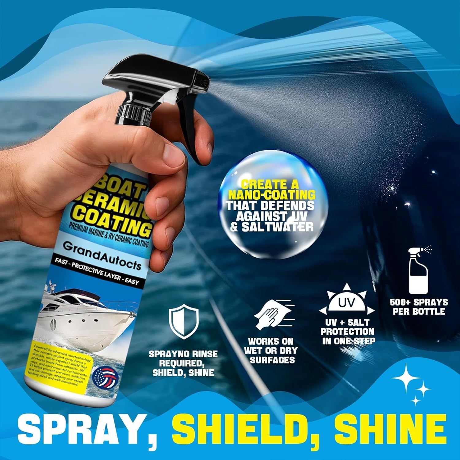 Marine Ceramic Coating For Boats – Rv Wax With Uv Protection For Fiberglass | Uv