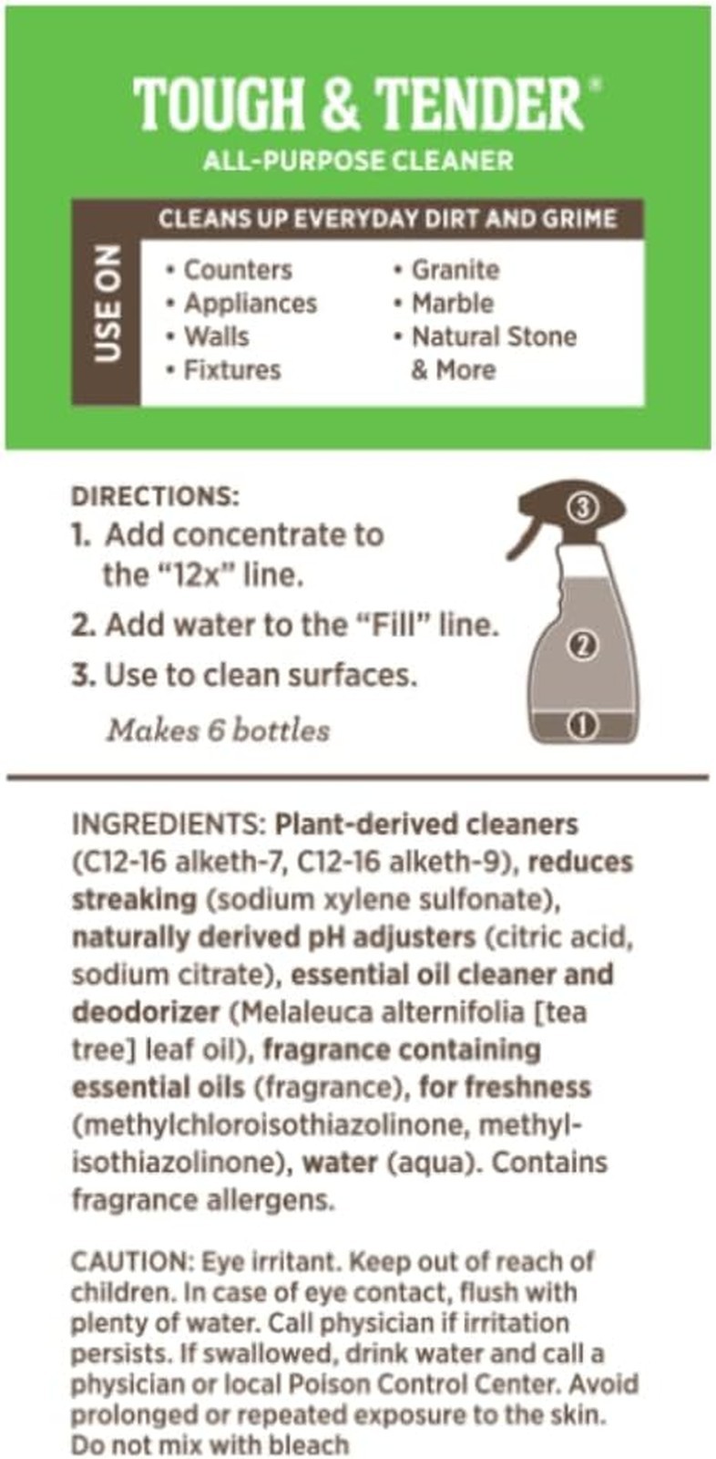 All Purpose Cleaner Concentrated Eco-Friendly 8 Fl Oz Pack of 1 Safe Chemical