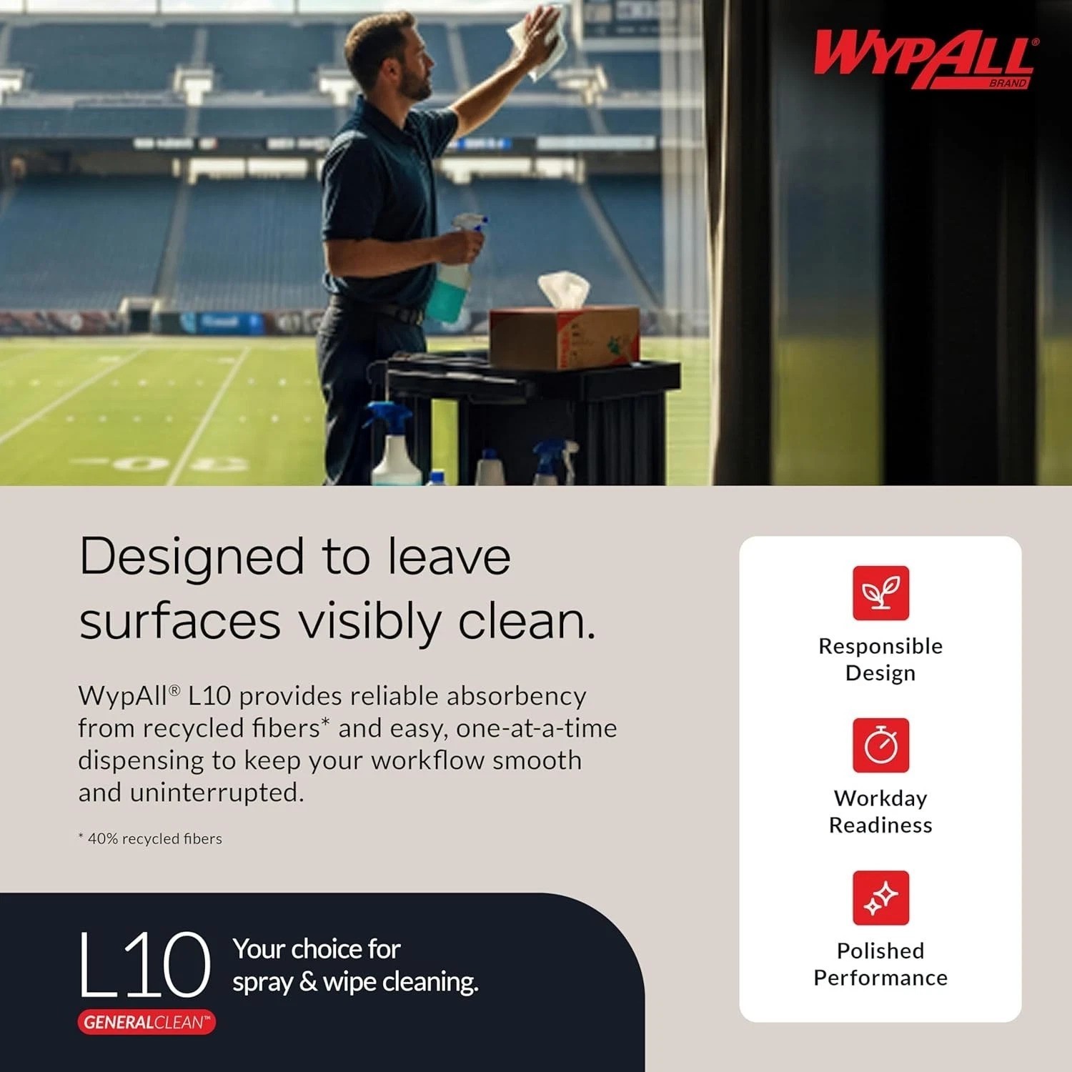 GeneralClean L10 Cloths Light Cleaning Wipes 0, Windshield Towels, Bulk Paper…