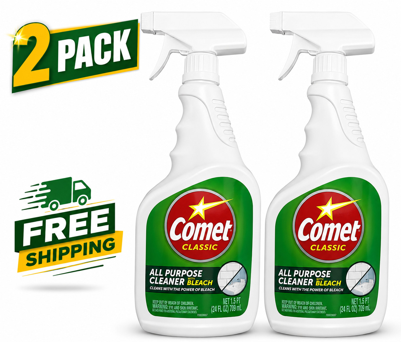 Comet Classic All Purpose Cleaner with Bleach – 24oz 2pack