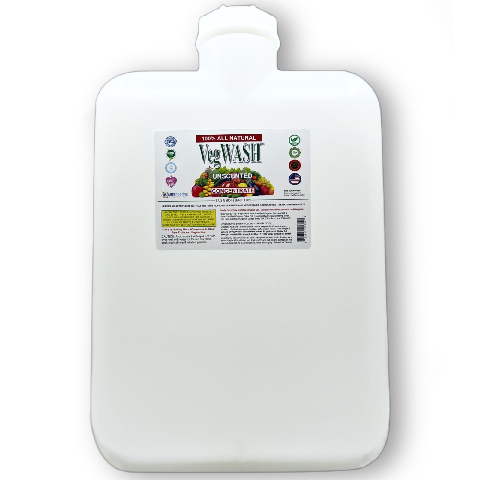 VegWASH™ Raw Produce Cleaner Concentrate (Unscented) – Makes 80 Gallons at $4.87