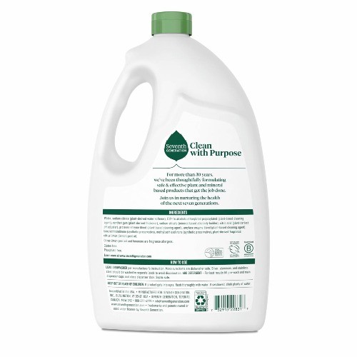 Seventh Generation Lemon Dishwasher Detergent Gel 70oz Naturally Derived Dye
