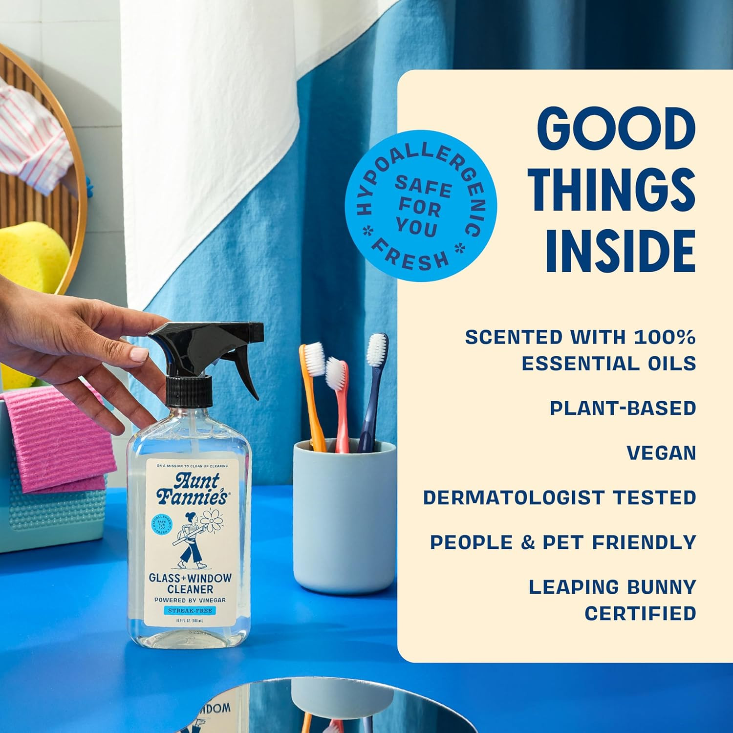 Glass & Window Cleaning Vinegar Spray, Natural Streak-Free Glass and Window Clea