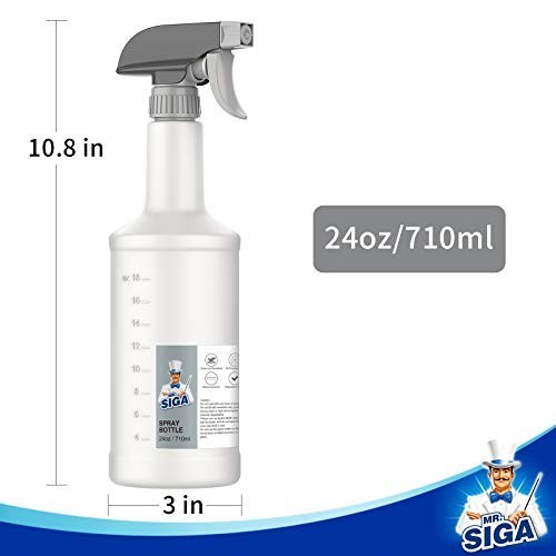 24 oz Heavy Duty Plastic Spray Bottles – Reusable, Leak Proof, Adjustable Nozzle