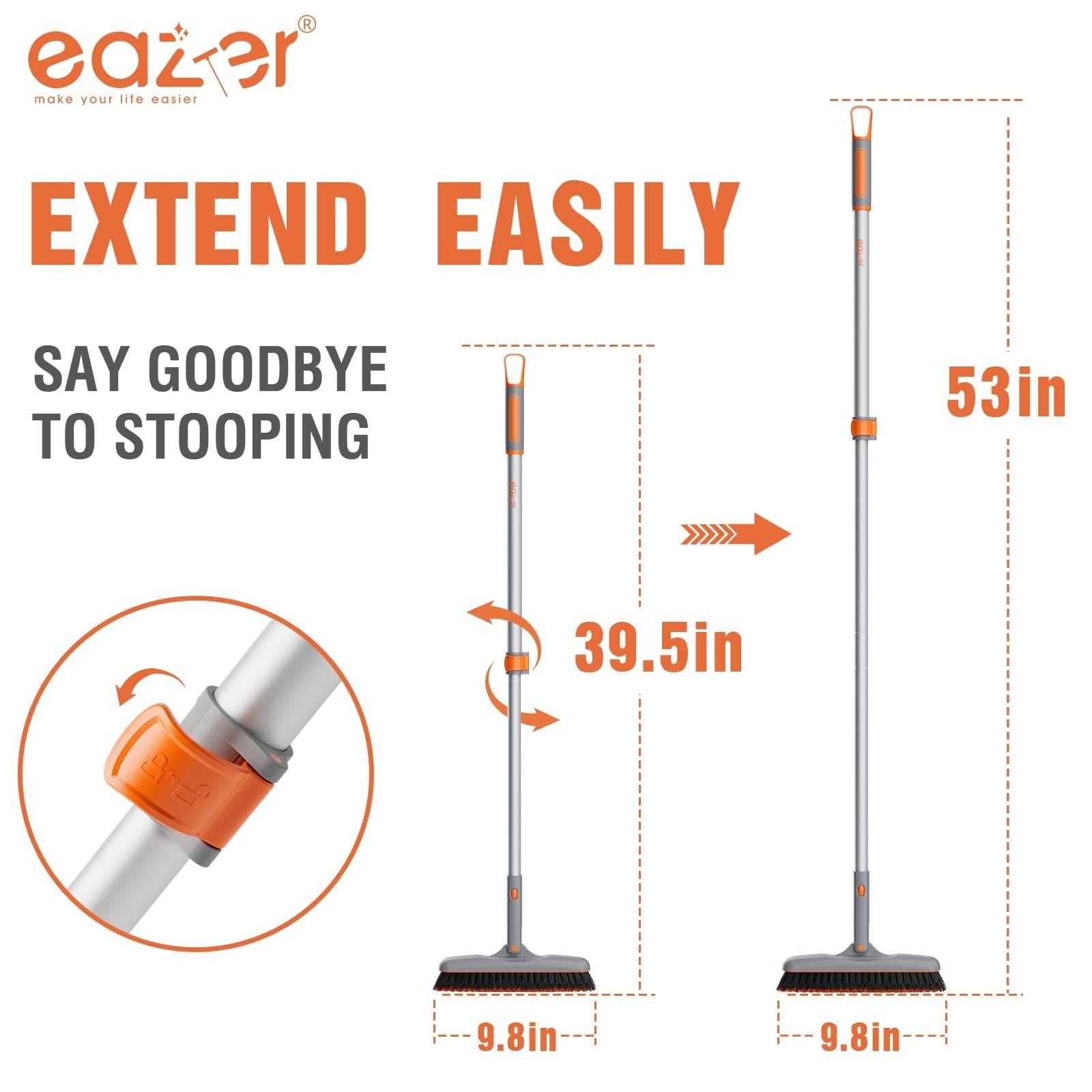 Long Handle Grout Brush 180° Rotation – V-Shape Tile Cleaner for Bathroom Floors