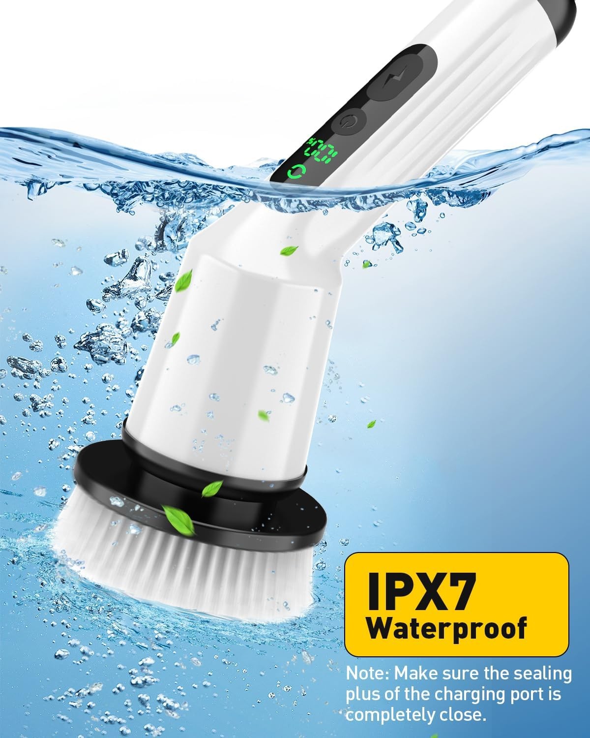 Electric Spin Scrubber for Cleaning Bathroom, Shower Scrubber Cordless Cleani…